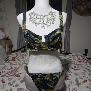 Tropical Print Bikini Set